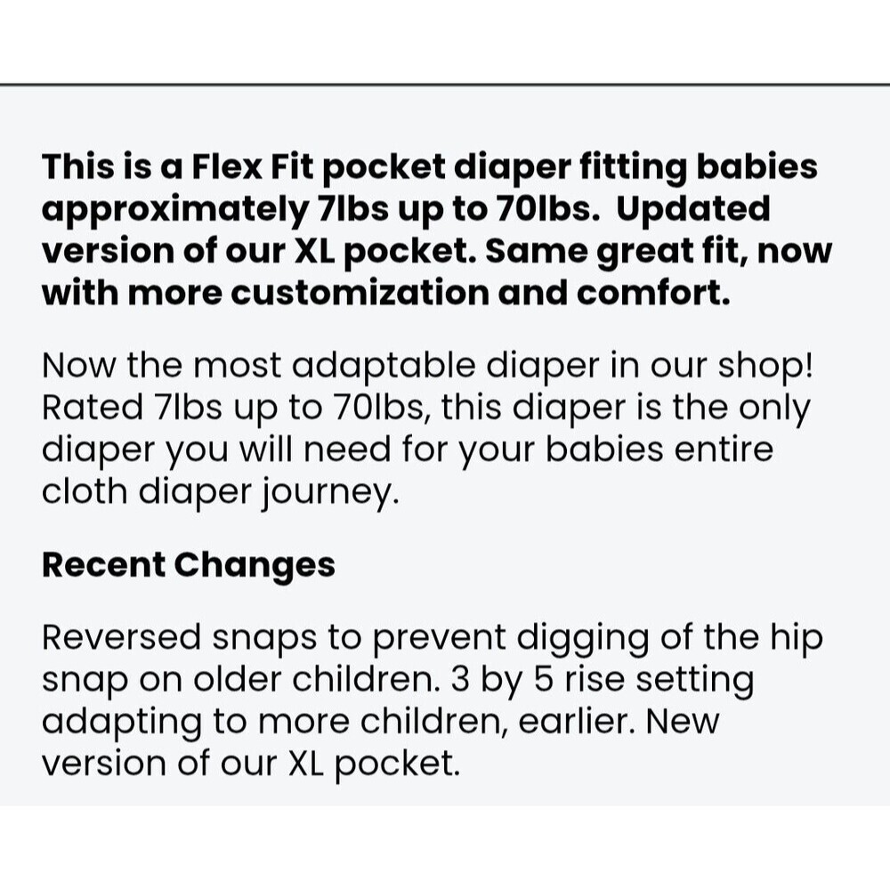 Texas Tushies Flex Fit Reusable Pocket Diaper Lot of 6 With Inserts 7-70lbs - Picture 5 of 13